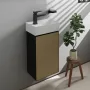 Hansgrohe Xevolos E mosdószekrény kézmosóhoz 34x24,5 cm bal oldali zsanérral, matt palaszürke / texturált bronz 54168390