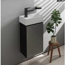   Hansgrohe Xevolos E mosdószekrény kézmosóhoz 34x24,5 cm bal oldali zsanérral, matt palaszürke/ metál palaszürke 54168770