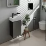 Hansgrohe Xevolos E mosdószekrény kézmosóhoz 34x24,5 cm bal oldali zsanérral, matt palaszürke/ metál palaszürke 54168770