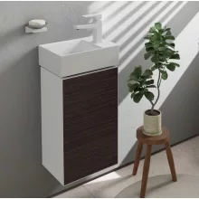   Hansgrohe Xevolos E mosdószekrény kézmosóhoz 34x24,5 cm jobb oldali zsanérral, matt fehér / sötét tölgy 54169730