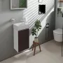 Hansgrohe Xevolos E mosdószekrény kézmosóhoz 34x24,5 cm jobb oldali zsanérral, matt fehér / sötét tölgy 54169730