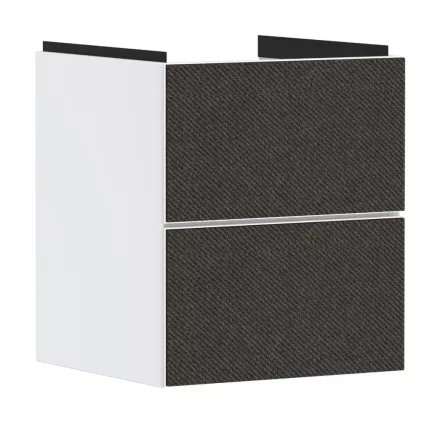 Hansgrohe Xevolos E 2 fiókos mosdószekrény kézmosóhoz 48x47,5 cm, matt fehér / textil sötétszürke 54172660