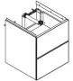 Hansgrohe Xevolos E 2 fiókos mosdószekrény kézmosóhoz 48x47,5 cm, matt homok / metál homok 54173790