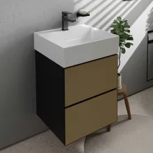   Hansgrohe Xevolos E 2 fiókos mosdószekrény kézmosóhoz 48x47,5 cm, matt palaszürke / texturált bronz 54174390