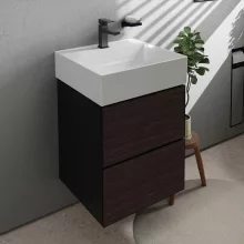   Hansgrohe Xevolos E 2 fiókos mosdószekrény kézmosóhoz 48x47,5 cm, matt palaszürke / sötét tölgy 54174730