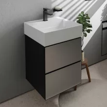   Hansgrohe Xevolos E 2 fiókos mosdószekrény kézmosóhoz 48x47,5 cm, matt palaszürke / metál palaszürke 54174770