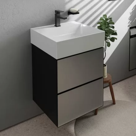 Hansgrohe Xevolos E 2 fiókos mosdószekrény kézmosóhoz 48x47,5 cm, matt palaszürke / metál palaszürke 54174770