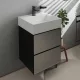 Hansgrohe Xevolos E 2 fiókos mosdószekrény kézmosóhoz 48x47,5 cm, matt palaszürke / metál palaszürke 54174770