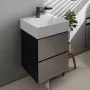 Hansgrohe Xevolos E 2 fiókos mosdószekrény kézmosóhoz 48x47,5 cm, matt palaszürke / metál palaszürke 54174770