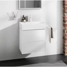   Hansgrohe Xevolos E 2 fiókos mosdószekrény mosdóhoz 58x47,5 cm, matt fehér / metálfehér 54175320