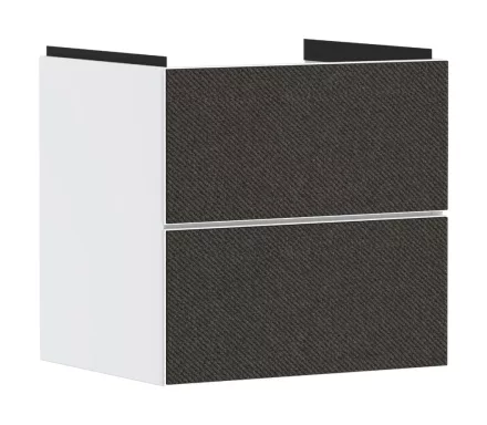 Hansgrohe Xevolos E 2 fiókos mosdószekrény mosdóhoz 58x47,5 cm, matt fehér / textil sötétszürke 54175660