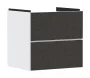 Hansgrohe Xevolos E 2 fiókos mosdószekrény mosdóhoz 58x47,5 cm, matt fehér / textil sötétszürke 54175660