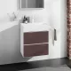 Hansgrohe Xevolos E 2 fiókos mosdószekrény mosdóhoz 58x47,5 cm, matt fehér / sötét tölgy 54175730