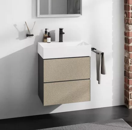 Hansgrohe Xevolos E 2 fiókos mosdószekrény 58x47,5 cm, matt palaszürke / texturált bronz 54177390