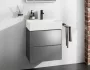 Hansgrohe Xevolos E 2 fiókos mosdószekrény 58x47,5 cm, matt palaszürke / metál palaszürke 54177770