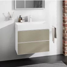   Hansgrohe Xevolos E 2 fiókos mosdószekrény 78x47,5 cm, matt fehér / texturált bronz 54178390
