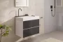 Hansgrohe Xevolos E 2 fiókos mosdószekrény 78x47,5 cm, matt fehér / textil sötétszürke 54178660