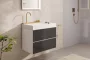 Hansgrohe Xevolos E 2 fiókos mosdószekrény 78x47,5 cm, matt fehér / textil sötétszürke 54178660