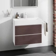   Hansgrohe Xevolos E 2 fiókos mosdószekrény 78x47,5 cm, matt fehér / sötét tölgy 54178730
