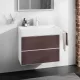 Hansgrohe Xevolos E 2 fiókos mosdószekrény 78x47,5 cm, matt fehér / sötét tölgy 54178730