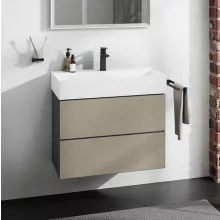   Hansgrohe Xevolos E 2 fiókos mosdószekrény 78x47,5 cm, matt palaszürke / texturált bronz 54180390
