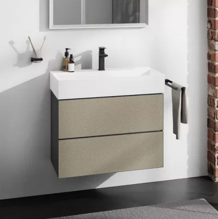 Hansgrohe Xevolos E 2 fiókos mosdószekrény 78x47,5 cm, matt palaszürke / texturált bronz 54180390