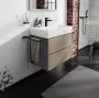 Hansgrohe Xevolos E 2 fiókos mosdószekrény 78x47,5 cm, matt palaszürke / texturált bronz 54180390