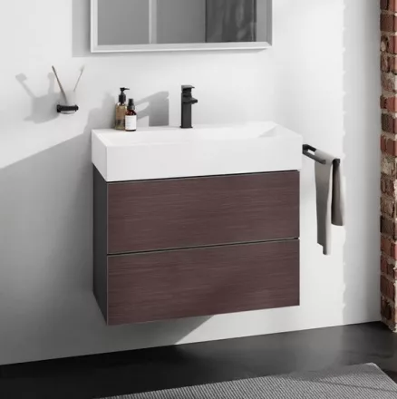 Hansgrohe Xevolos E 2 fiókos mosdószekrény 78x47,5 cm, matt palaszürke / sötét tölgy 54180730