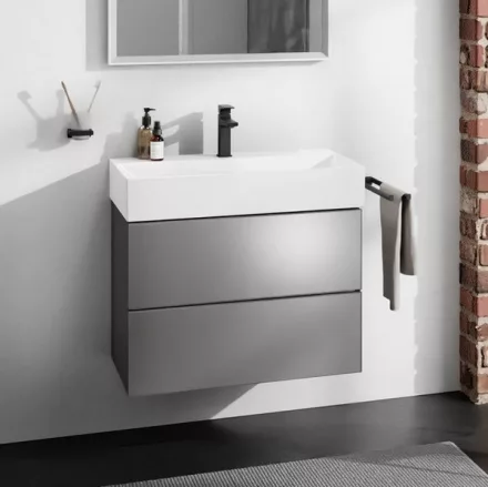 Hansgrohe Xevolos E 2 fiókos mosdószekrény 78x47,5 cm, matt palaszürke / metál palaszürke 54180770