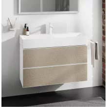   Hansgrohe Xevolos E 2 fiókos mosdószekrény 98x47,5 cm, matt fehér / texturált bronz 54181390