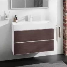   Hansgrohe Xevolos E 2 fiókos mosdószekrény 98x47,5 cm, matt fehér / sötét tölgy 54181730