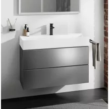   Hansgrohe Xevolos E 2 fiókos mosdószekrény 98x47,5 cm, matt palaszürke / metál palaszürke 54183770