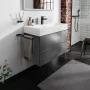 Hansgrohe Xevolos E 2 fiókos mosdószekrény 98x47,5 cm, matt palaszürke / metál palaszürke 54183770