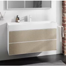   Hansgrohe Xevolos E 2 fiókos mosdószekrény 118x47,5 cm, matt fehér / texturált bronz 54184390