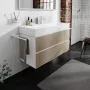 Hansgrohe Xevolos E 2 fiókos mosdószekrény 118x47,5 cm, matt fehér / texturált bronz 54184390