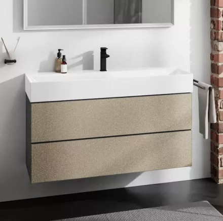 Hansgrohe Xevolos E 2 fiókos mosdószekrény 118x47,5 cm, matt palaszürke / texturált bronz 54186390