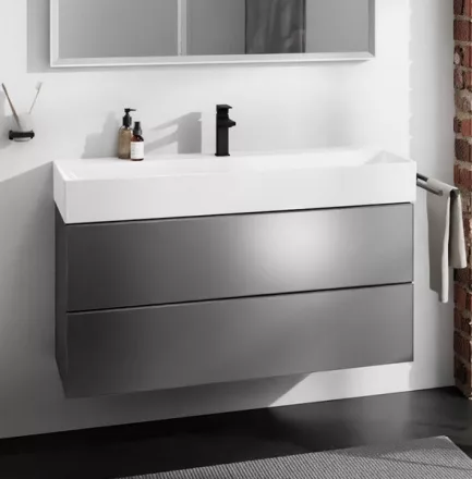 Hansgrohe Xevolos E 2 fiókos mosdószekrény 118x47,5 cm, matt palaszürke / metál palaszürke 54186770