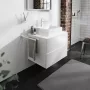 Hansgrohe Xevolos E 2 fiókos mosdószekrény középkivágású pultlaphoz 780x550 mm, matt fehér/metálfehér 54187320