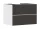 Hansgrohe Xevolos E 2 fiókos mosdószekrény középkivágású pultlaphoz 780x550 mm, matt fehér/textil sötétszürke 54187660