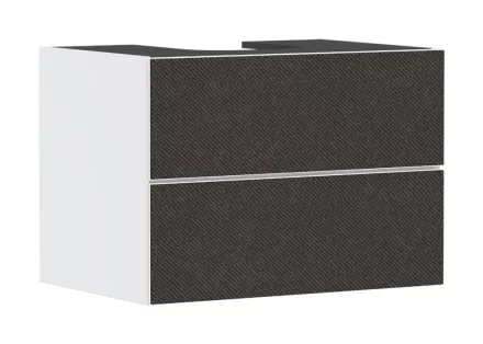 Hansgrohe Xevolos E 2 fiókos mosdószekrény középkivágású pultlaphoz 780x550 mm, matt fehér/textil sötétszürke 54187660