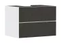 Hansgrohe Xevolos E 2 fiókos mosdószekrény középkivágású pultlaphoz 780x550 mm, matt fehér/textil sötétszürke 54187660