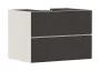 Hansgrohe Xevolos E 2 fiókos mosdószekrény középkivágású pultlaphoz 780x550 mm, matt homok/textil sötétszürke 54188660