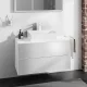 Hansgrohe Xevolos E 2 fiókos mosdószekrény ráültetett mosdótálakhoz 980x550 mm, matt fehér/metálfehér 54190320