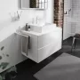 Hansgrohe Xevolos E 2 fiókos mosdószekrény ráültetett mosdótálakhoz 980x550 mm, matt fehér/metálfehér 54190320