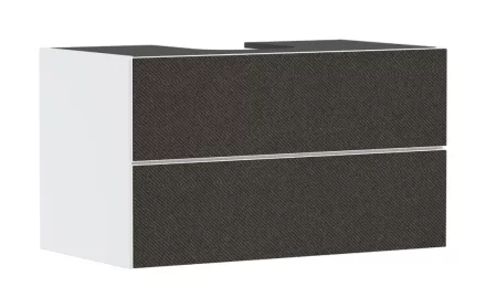 Hansgrohe Xevolos E 2 fiókos mosdószekrény ráültetett mosdótálakhoz 980x550 mm, matt fehér/textil sötétszürke 54190660