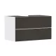 Hansgrohe Xevolos E 2 fiókos mosdószekrény ráültetett mosdótálakhoz 980x550 mm, matt fehér/textil sötétszürke 54190660
