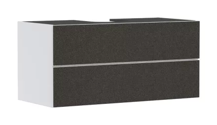 Hansgrohe Xevolos E 2 fiókos mosdószekrény középkivágású pultlaphoz 1180x550 mm, matt fehér/textil sötétszürke 54193660