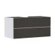 Hansgrohe Xevolos E 2 fiókos mosdószekrény középkivágású pultlaphoz 1180x550 mm, matt fehér/textil sötétszürke 54193660