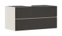Hansgrohe Xevolos E 2 fiókos mosdószekrény ráültetett mosdótálakhoz 1180/550, matt homok/textil sötétszürke 54194660
