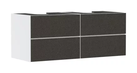 Hansgrohe Xevolos E 4 fiókos mosdószekrény 1370x550 mm, matt fehér/textil sötétszürke 54196660